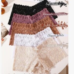 Nude lace panty set 5 pairs sexy boyshort 420 ganja leaf print lingerie beige
